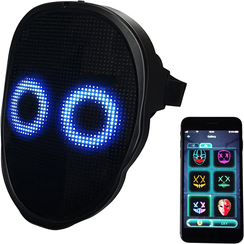 Led Purge Mask Halloween - Masque lumineux LED de fête, détection