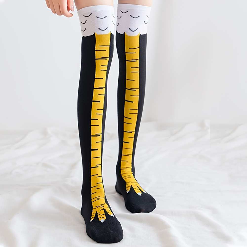 Funny Chicken Leg Socks - 1 Paire de Chaussettes Hautes pour