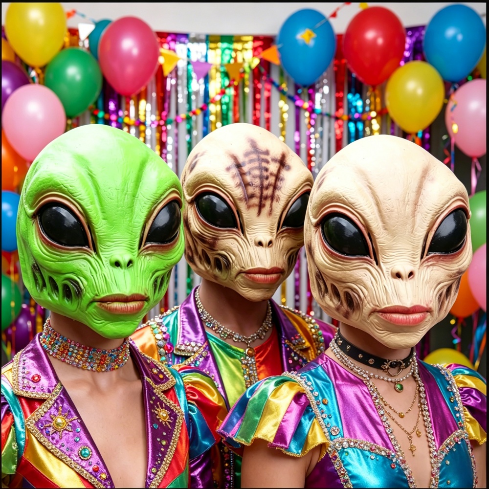 Latex Alien Mask Realistic - Masque d'Alien d'Halloween, Accessoire de Cosplay