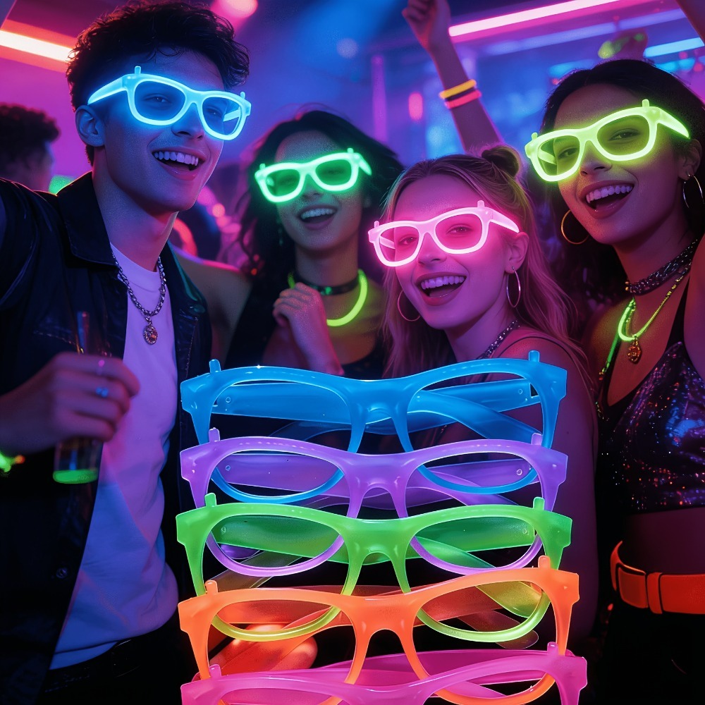 Glow In The Dark Party Glasses - Lunettes fluorescentes UV qui brillent dans