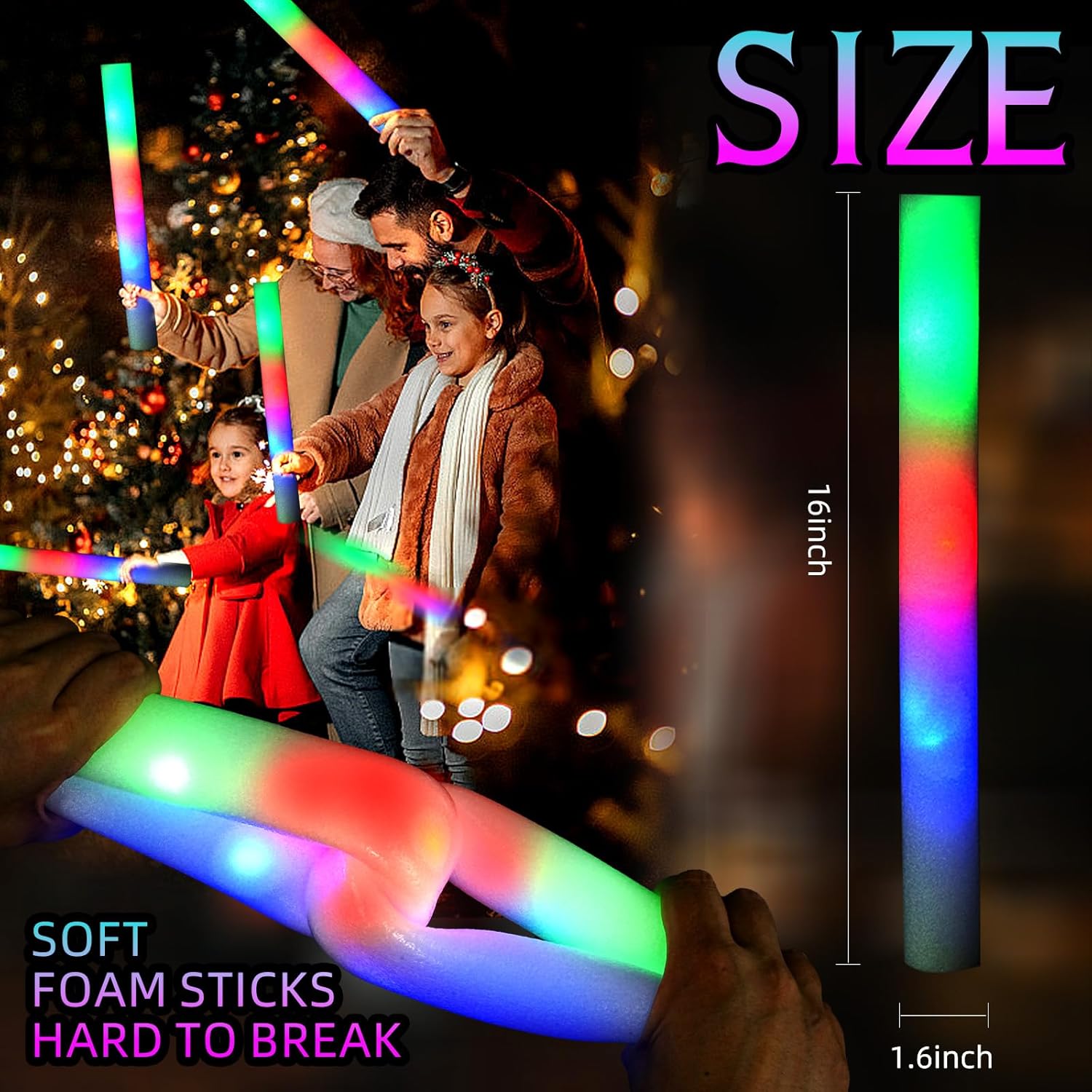 Bâtons lumineux en mousse avec - Flashing Led Foam Sticks Party avis et prix