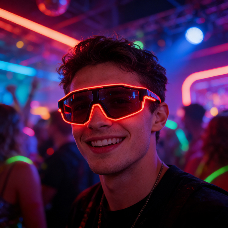 Lunettes LED coupe-vent lumine - Glow In The Dark Party Glasses avis et prix