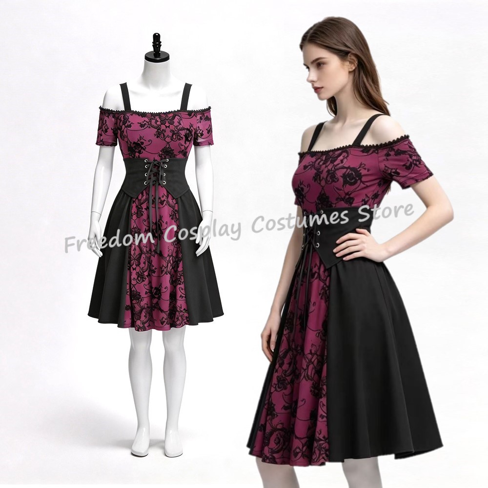 Robe Courte Gothique Punk Médi - Medieval Renaissance Dress Women avis et prix